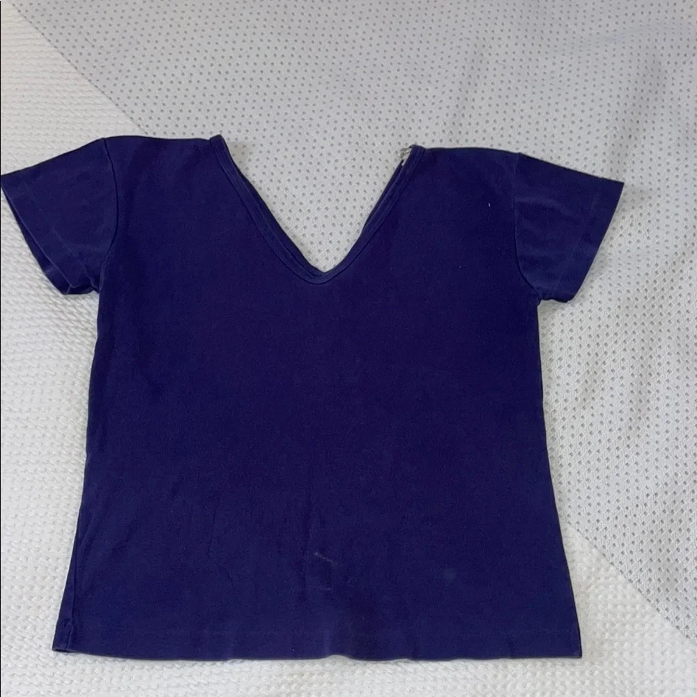 Blue and Purple Short Sleeve V-Neck Tee